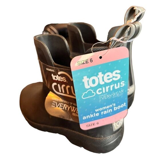 Totes Cirrus Ankle Lightweight Rain Boots SIze 6 NWT - Picture 2 of 4
